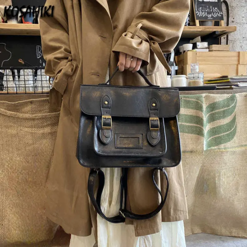 Borsa a tracolla per studenti giapponesi ad alta capacità moda Vintage zaini da donna Preppy Y2k borse a tracolla estetiche Streetwear