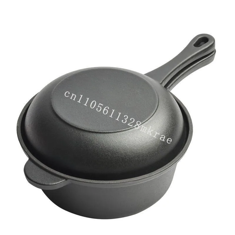 

New cast iron frying pan set saucepan with frying pan lid stove barbecue steak pan