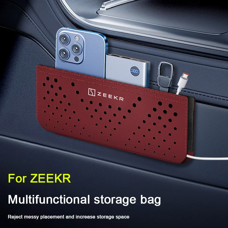 For ZEEKR 001 007 009 7X Z Paste Type Storage Box put cell phone bag Multi-Functional Car Seat Back Net Storage Bag Accessories