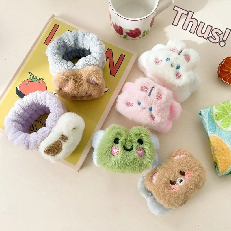 1Pair Cartoon Face Wash Hand Wrist Strap Reusable Sweat Band Towel Band Flexible Absorbent Wrist Strap for Face Wash Comfortable