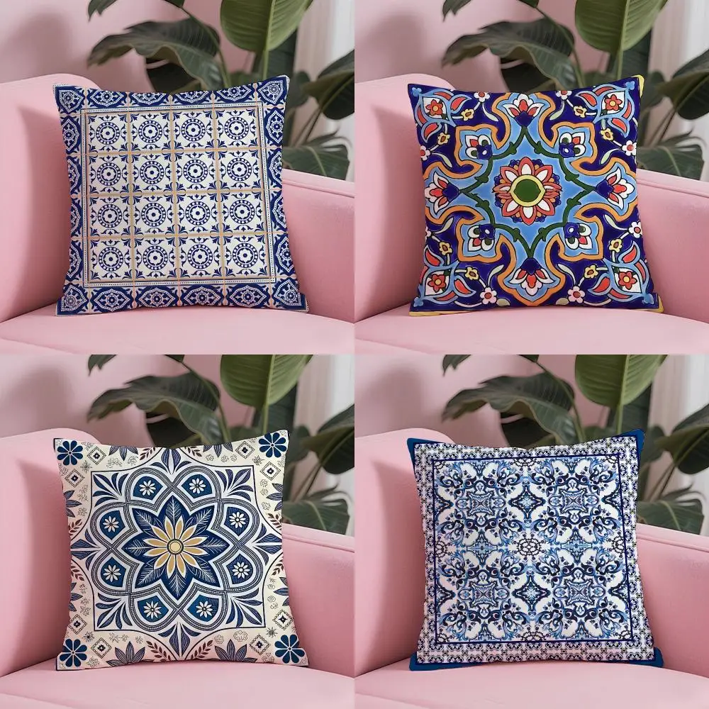 Islamic Tile Pattern Cushion Cover Sofa Cushion Cover Personalized Gift Living Room Home Decor Pillow