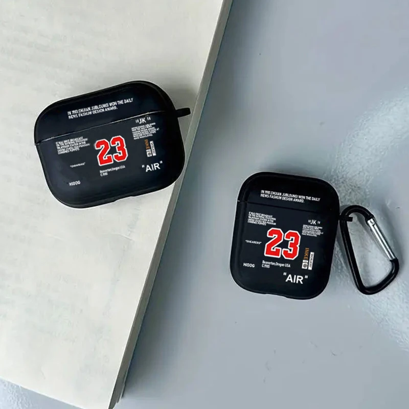 No. 23 Jersey Air Pod Case Cover For Silicone Wireless Earphone For Airpods 1 2 3 For Airpods Pro 2 Case With Keychain men women