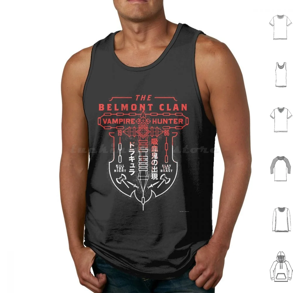 Belmont Vampire Hunter Tank Tops Print Cotton Castlevania Metroid Metroidvania Belmont Nes Snes N64 Dracula Gaming Ps Ps1