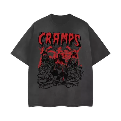 The Cramps Distressed Vintage Feel T-Shirt Unisex 101447Cartoon vintage oversizedpattern clothing Y2K top short sleeve