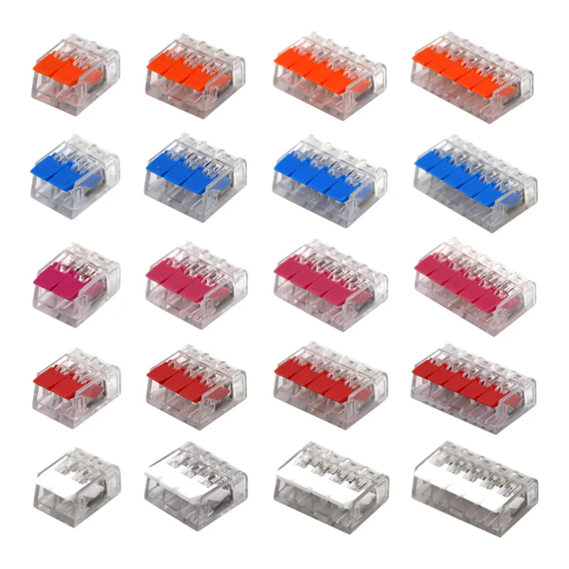 Mini Wire Electrical Connector 221 LED Strip Lighting Quick Connectors Universal Compact Conductor Push-in 3 Pin Terminal Blocks
