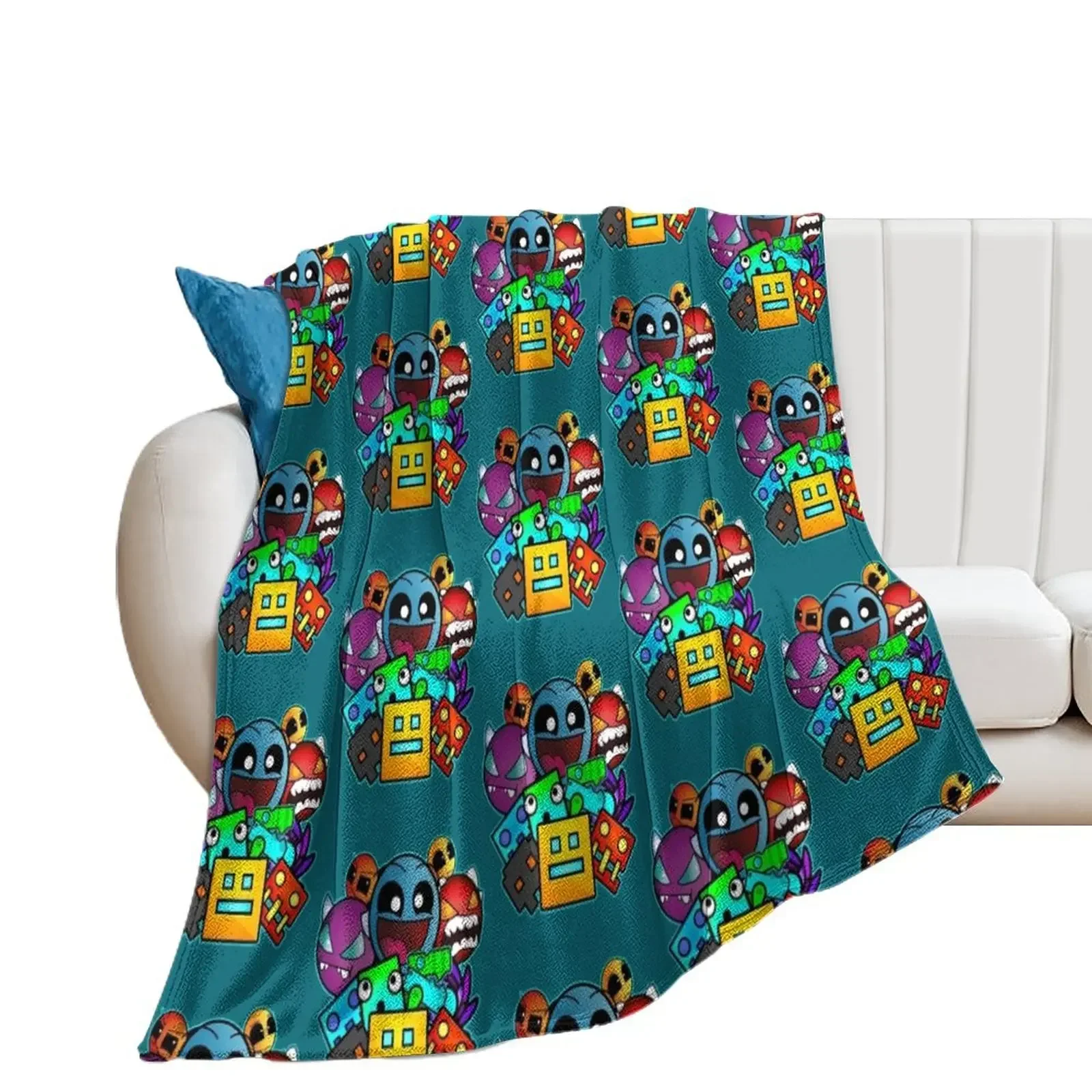 

geometry dash old school gaming Throw Blanket For Baby Summer Blankets