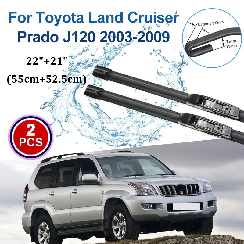 

Car Wiper Blades For Toyota Land Cruiser Prado J120 120 2003-2009 Windshield Wipers Windscreen Window Brushes Car Accessories
