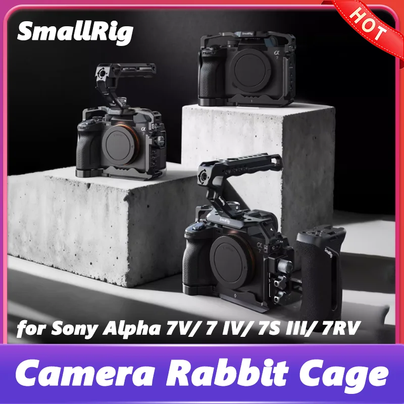 

SmallRig для Sony A7M5 A7M4, клетка для камеры, ручка 1/4 дюйма, расширительные отверстия, удлиненная рамка для холодного башмака для Sony Alpha7V, клетка для кроликов