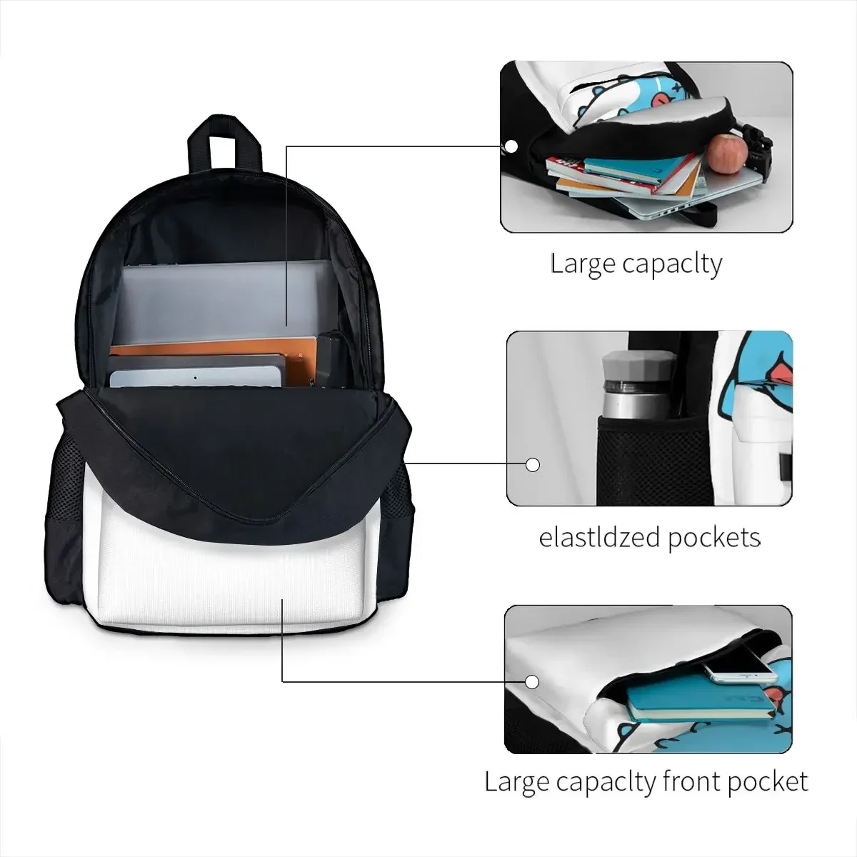 Comic Cat, Bug Cat Capoo Backpacks Boys Girls Bookbag Students School Bags Cartoon Kids Rucksack Travel Rucksack Shoulder Bag