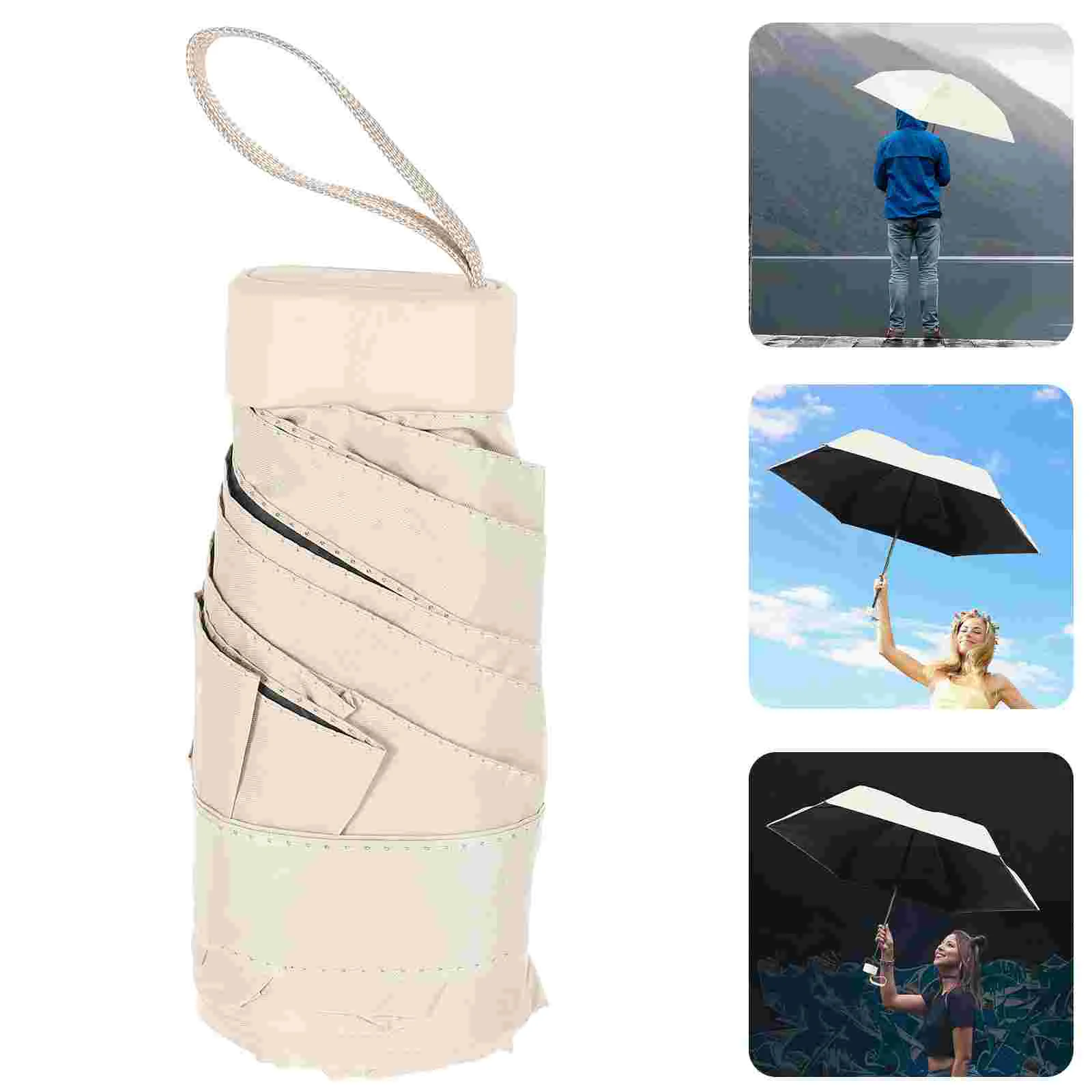 

Mini Pocket Umbrella for Sun Portable UV Umbrellas Rain Compact Protection Alloy Fiber Travel