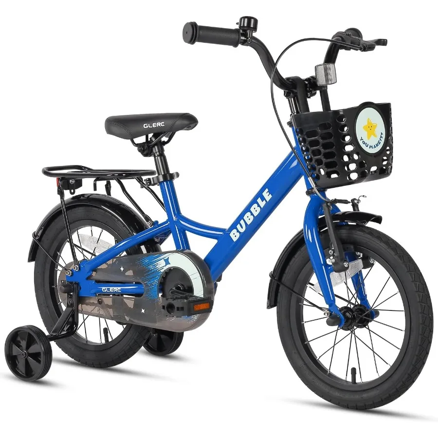 

Велосипед 12–16 дюймов для мальчиков и девочек 2–8 лет со встроенной корзиной и тренировочными колесами, идеально подходящий для игр на свежем воздухе и Le