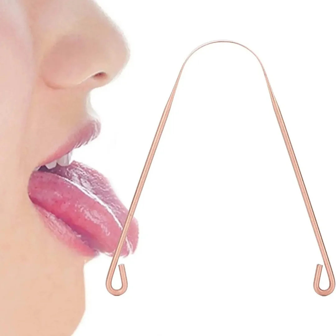 جديد قابلة لإعادة الاستخدام النحاس النقي اللسان مكشطة فرشاة تنظيف الفم الطازجة تنظيف النظافة للرجال والنساء عالية الجودة اللسان المنظفات #3