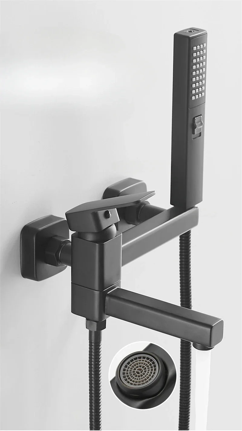 

Shower Faucets Water Mixing Valve Hot Cold For Bathroom System Black Square Bathroom Shower Faucet on sale