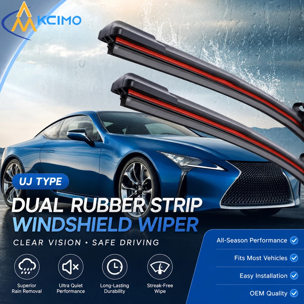 U‑Hook Dual Rubber Strips Car Windshield Wiper Blades 14‑24 Inch Multiple Sizes HD Clean Low‑Noise Frameless Auto