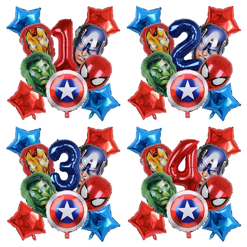 10pcs/1set Spiderman SuperHero Balloon Baby Shower Decoration Birthday Party Decors Avengers Theme Kids Toys Gift Air Globos