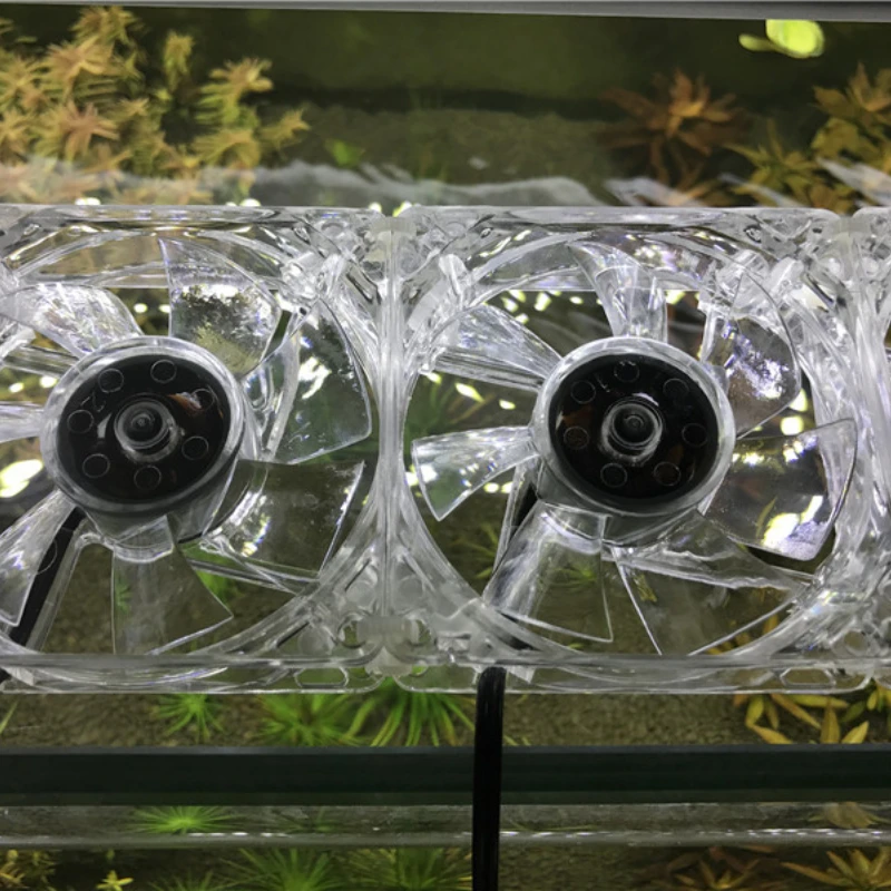 110v~240v transparent cooling fan mini nano clip on aquarium water plant fish reef coral tank temperature reduce