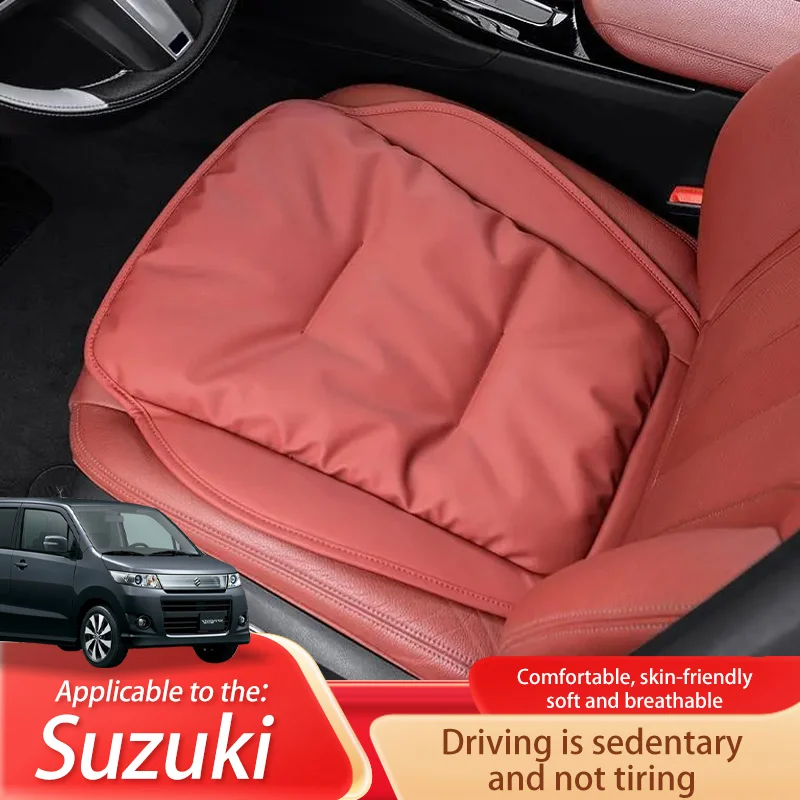 Cojín para asiento de coche, almohadilla de soporte de cuero de lujo, funda de asiento de esponja de alto rebote para Suzuki Wagon R