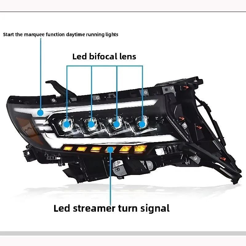 High Quality Modify Headlight With Four Lens Led Headlights
