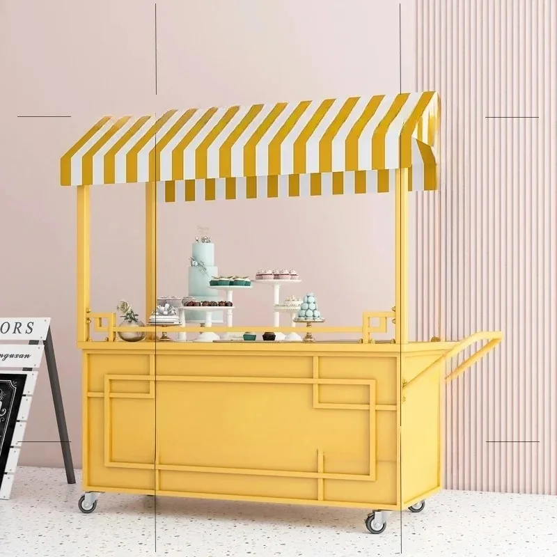

[2026]Stall Trolley, Internet Celebrity Float, Stall Cart, Market Stall Trolley, Outdoor Ice Powder Mobile Sales Cart, Promotion