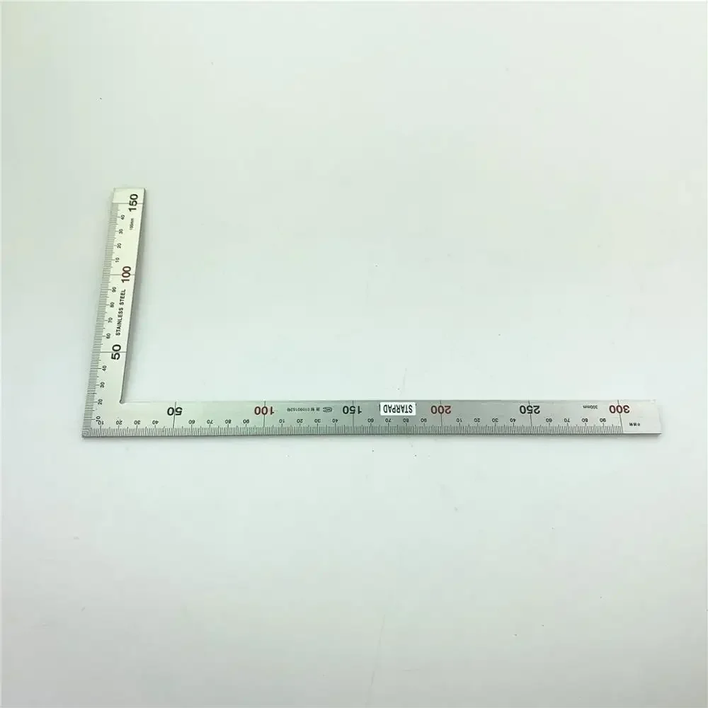 Righello angolare in acciaio inossidabile ispessimento 300 mm multifunzione 90 °   Righello angolare per la lavorazione del legno Righello girevole destro da 500 mm