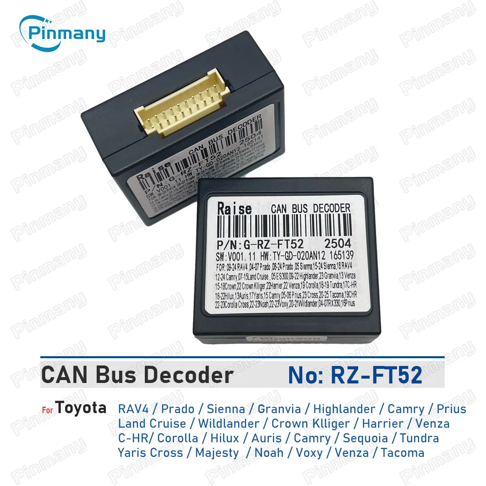 Car CAN Bus Decoder RZ-FT52 for Toyota RAV4 Prado Sienna Granvia