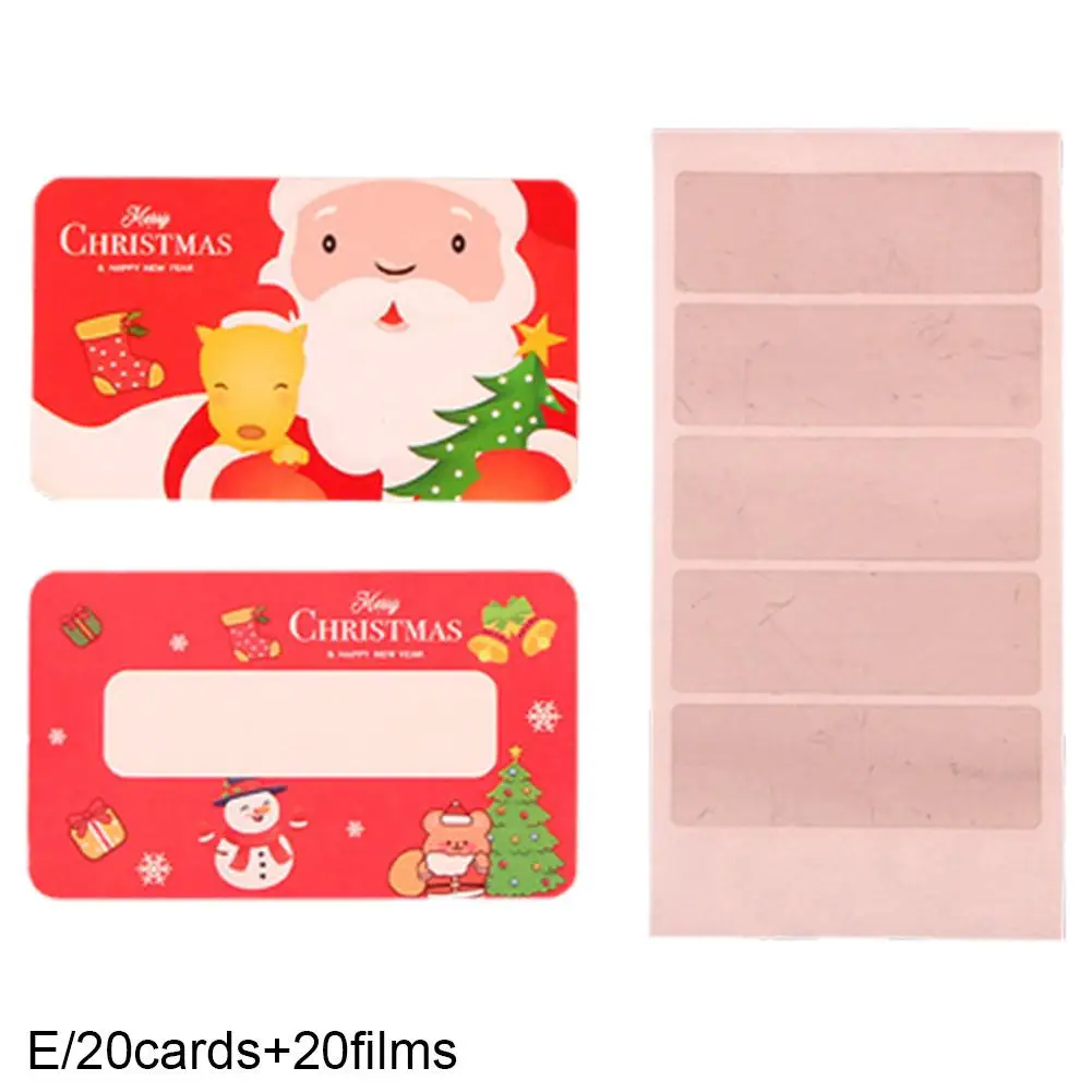 Cartoon Christmas Sticker Scratch Card Paper Child Handwritten Interactive Handwriting Card Surprise Student Pleasant Gifts B8S1