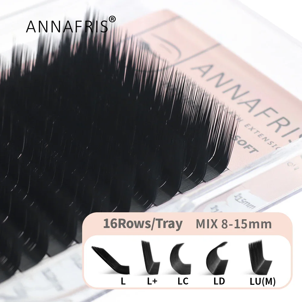 

ANNAFRIS L Eyelash,L+/LC/LD/LU(M) Curl Individual Eyelashes Natural Silk Mink Matte Extension False Lashes Faux Cils Maquillage