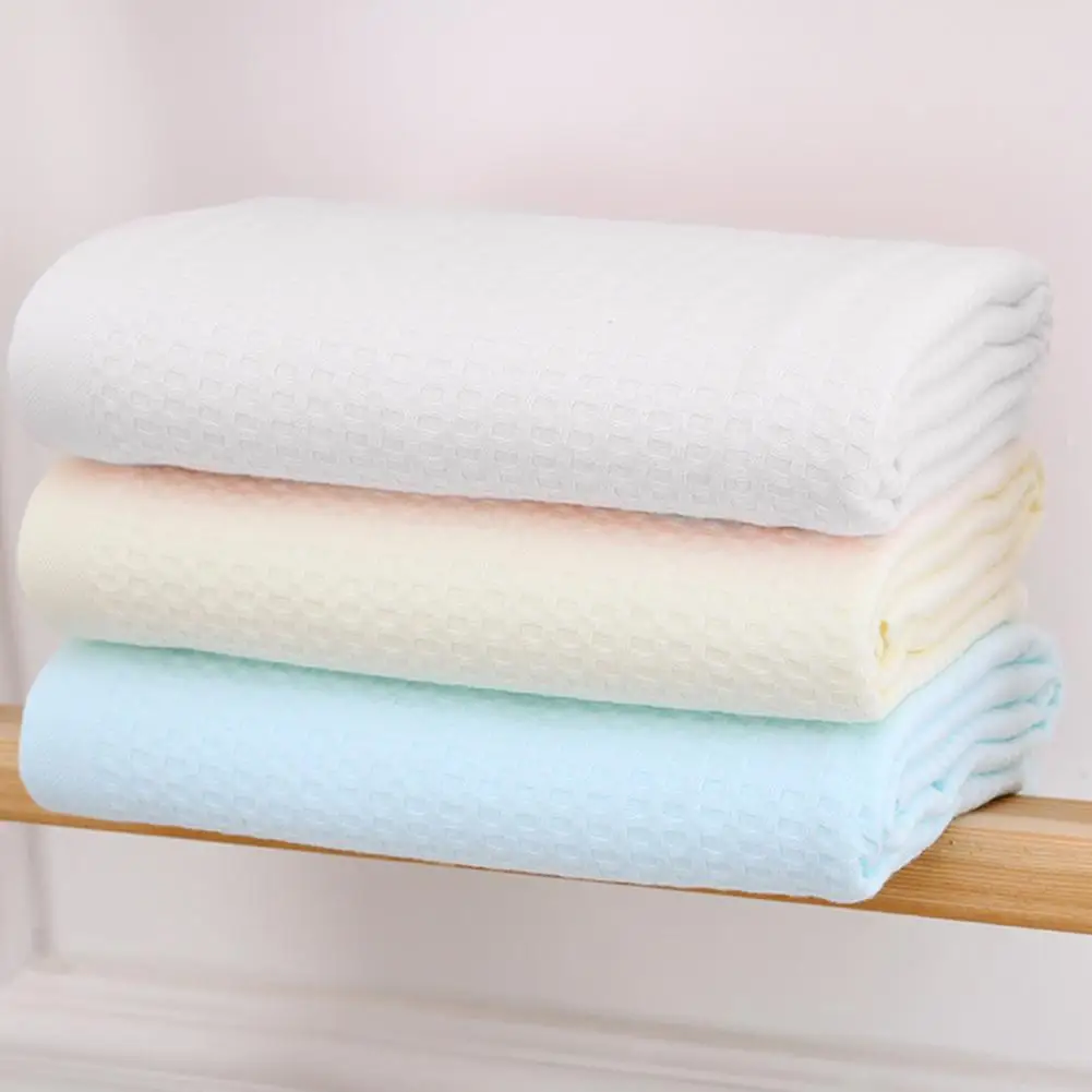 Corn Grid Texture Towel Soft Cotton Bath Towel Absorbent Double-layer Jacquard Design Lightweight Beach Shawl for Bathroom