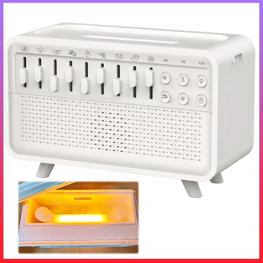 

Увлажнитель воздуха с LED-подсветкой и 8 звуками природы, аромадиффузор, ночник, автоматическое отключение при отсутствии воды, для спальни, гостиной, прикроватной тумбочки