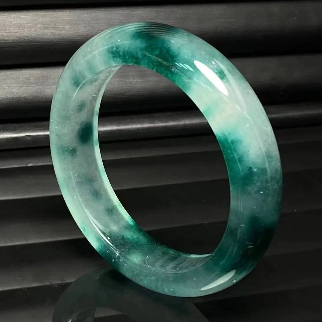 Genuine Myanmar Jadeite Ice Floating Jade Bangle Women Healing Gemstone Fine Jewelry Natural Certified Burma Jade Bangles