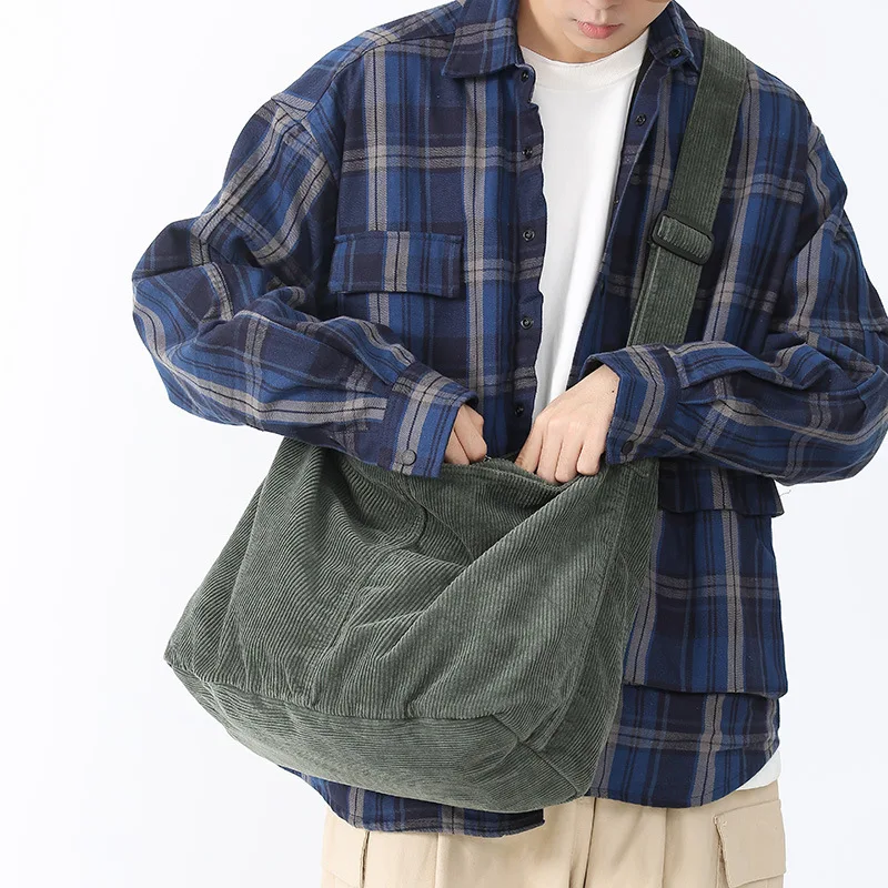 

Korean Canvas Crossbody Bags for Women 2026 Casual Girls Student Shoulder Messenger Bag Fashion Large Corduroy Female Handbag