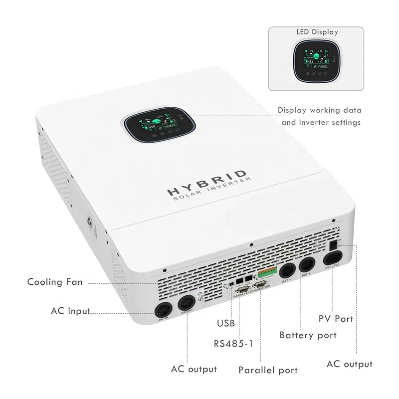 Sunwave อินเวอร์เตอร์พลังงานอัจฉริยะไฮบริดสามเฟส8KW 10KW 12KW เกรดสูง