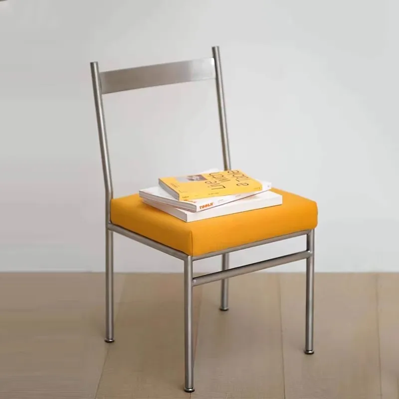 

Современный минималистичный стул из нержавеющей стали, креативный дизайн, для дома, гостиной, столовой, балкона, с подлокотниками, для отдыха