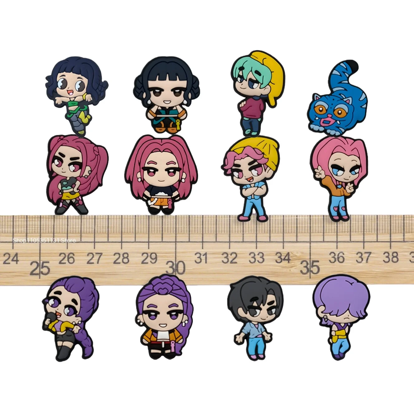 Niedliche Cartoon-Figuren Schuh-Charms Chibi Bunte PVC-Schuhdekorationen für Clogs Gartenschuhe Sandalen Taschen DIY-Zubehör Geschenk – Detail 3