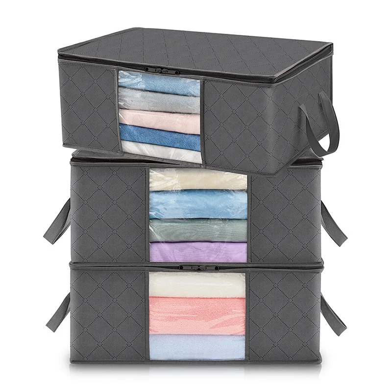 Bolsa de Almacenamiento de Ropa Plegable de 1/3/6 Piezas, Bolsa de Almacenamiento de Mantas de Gran Capacidad, Contenedores de Almacenamiento para Organizar la Ropa del Dormitorio en el Hogar