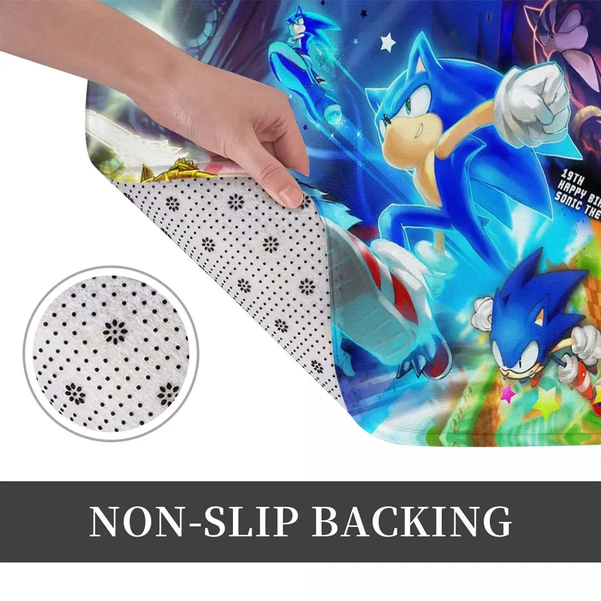 S-Sonic-S Anime Non-slip Doormat Floor Mat Absorbent Mat Carpet Rug for Kitchen Entrance Home Bedroom Footpad Mats