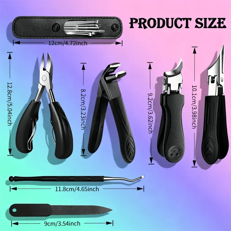 1/12Pcs Stainless Steel Manicure Pedicure Kit Portable Nail Care Tools Set Nail Care Tools Set Heavy Duty Nail Clippers