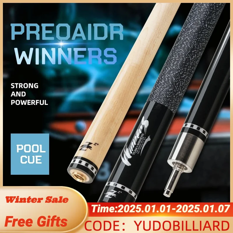 NEUES PREOAIDR Queue 3142 Winners Series Billard 10,5/11,5/12,5 mm Spitze Ahornschaft Schnellgelenk