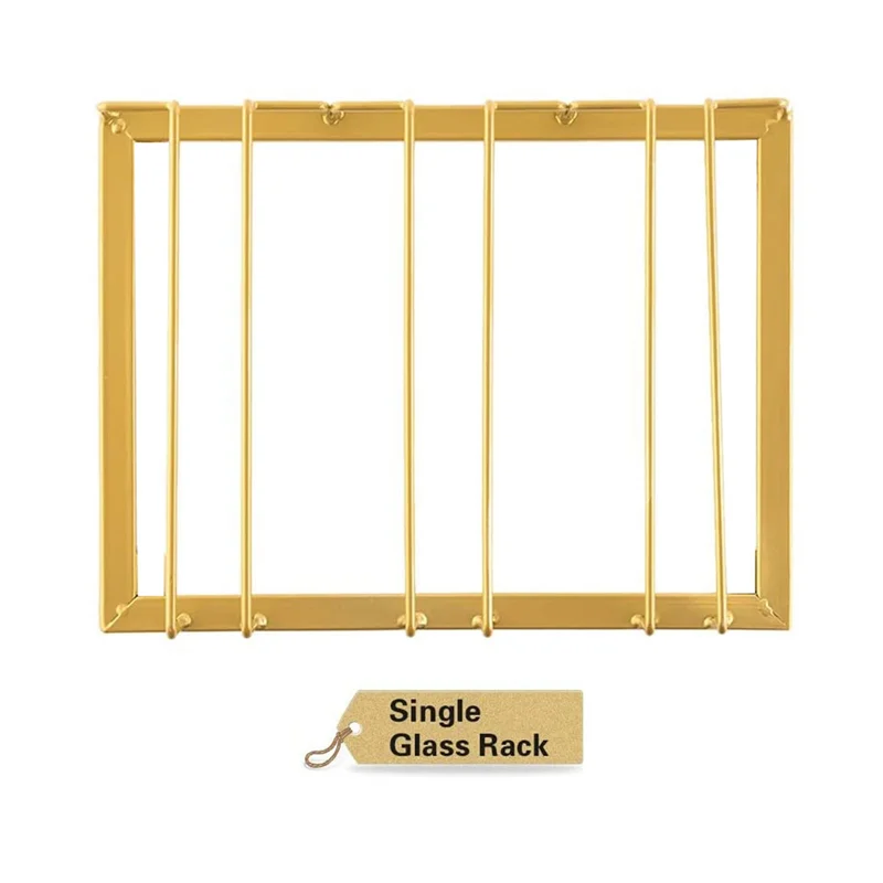 

A68G-3 Rows Wine Glass Rack Under Cabinet Stemware Holder Iron Wine Glass Organizer Glasses Storage Hanger For Bar Kitchen