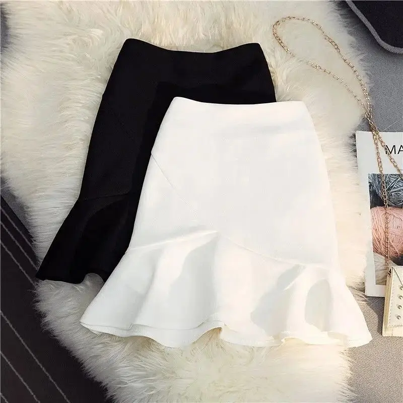 

Women's Sexy Sweet High Waist Ruffles Skirt Office Lady H Sle Autumn Collection Faionable Ele f-length Skirt
