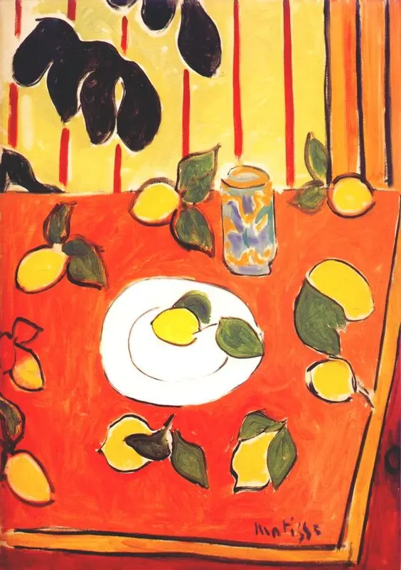 100% handmade Oil Painting reproduction on linen canvas,Black philodendron and lemons by henri matisse,Free Shipping
