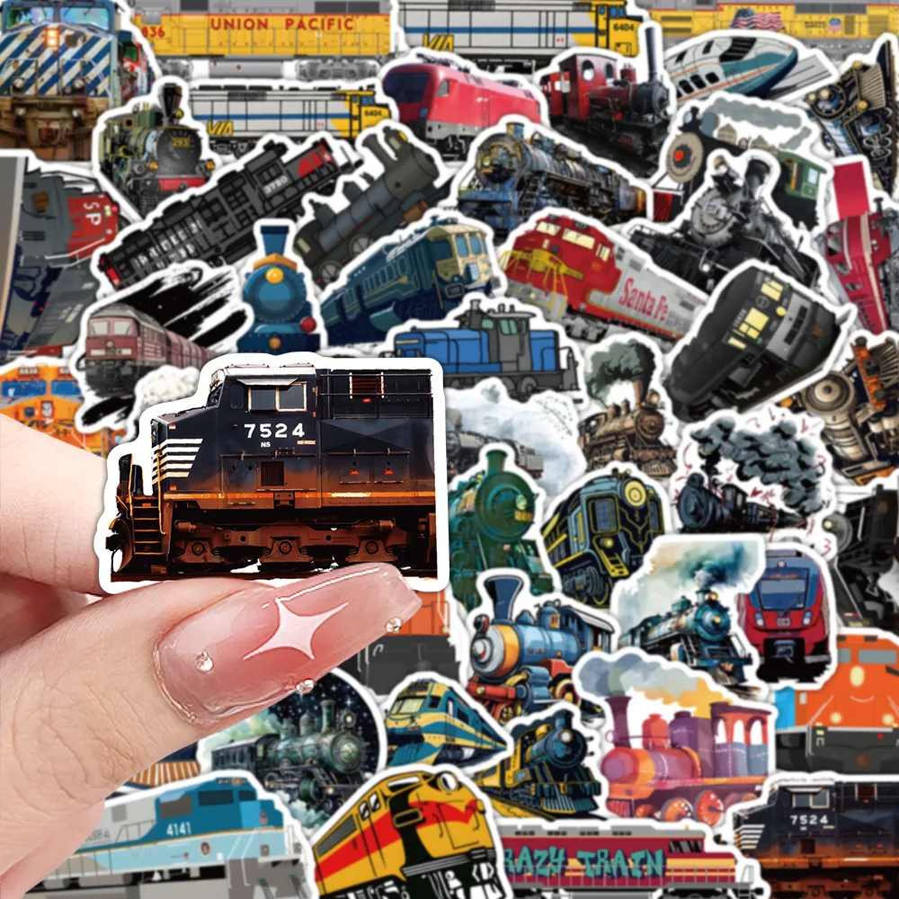 

60PCS Cool Train Cartoon Graffiti Stickers Creative Waterproof Suitcase Scrapbooking Phone Laptop Stationery Kids Toys Sticker