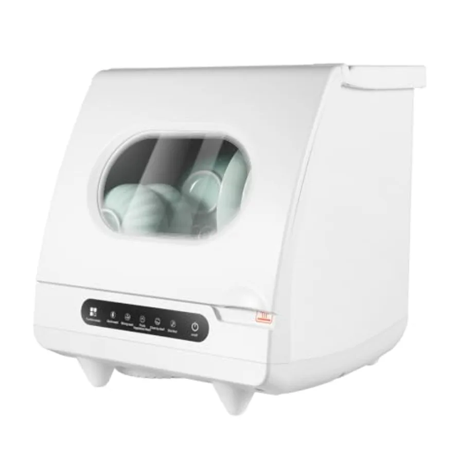 

Настольная портативная посудомоечная машина с 5 программами мойки, двойным распылением 360° и функцией высокотемпературной сушки воздухом (162°C)