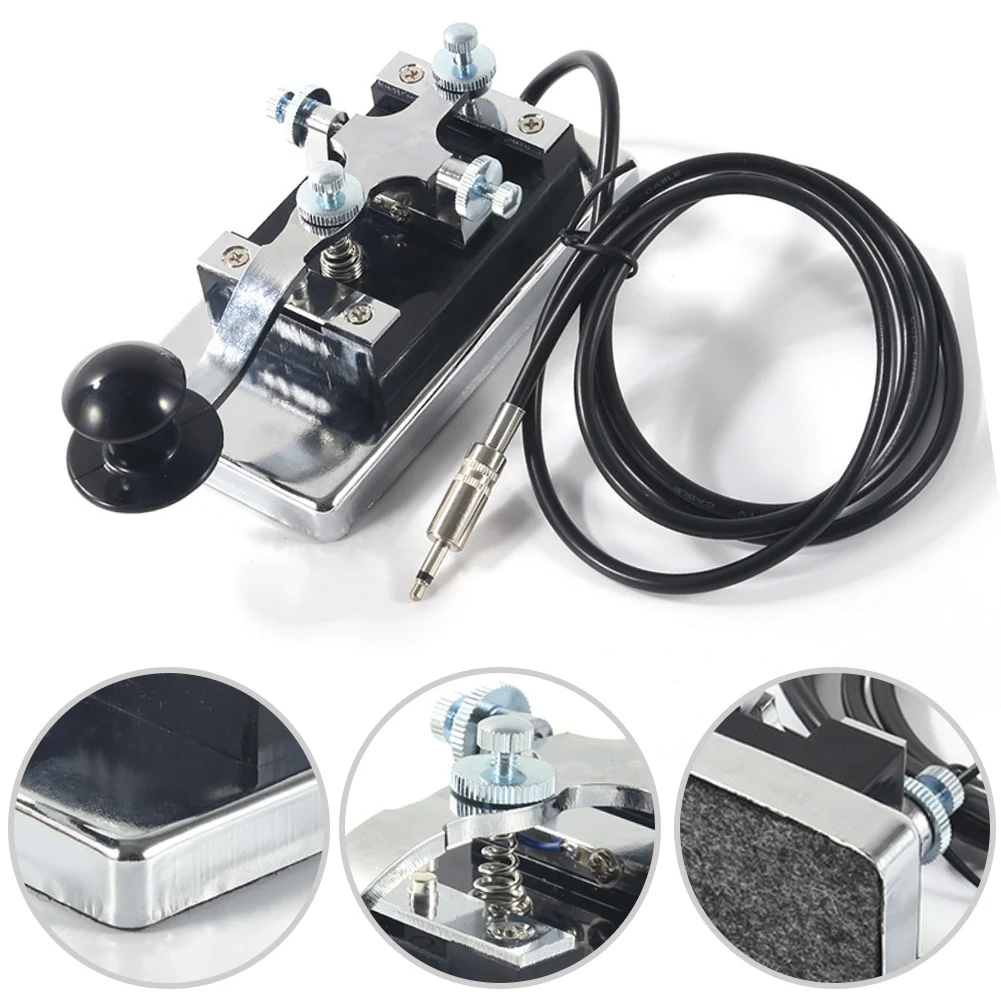 CW Shortwave Radio Key K4 Heavy Duty Paddle Telegraph For Morse Code Wrench Stainless Steel Ham Radio Equipment