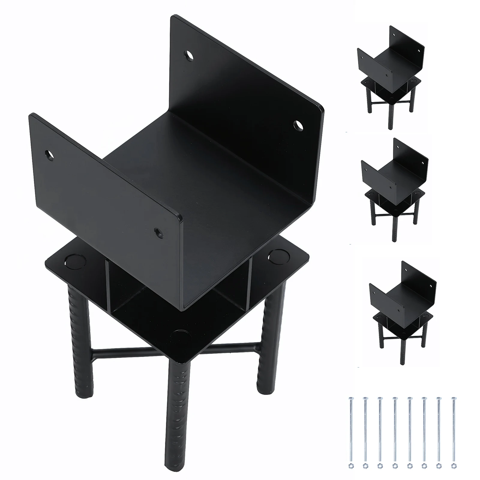 

Комплект из 4 U-образных металлических опор для влажного бетона, 6x6, внутренний размер 5.5x5.5 дюймов, для столбов ограждений, перил и опор пергол