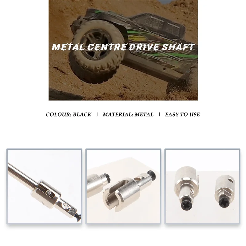 WOWFU-Metal Main Axie Drive Shaft For HBX 16889 16889A 16890 16890A SG 1601 SG 1602 SG1601 SG1602 RC Car Parts Accessories