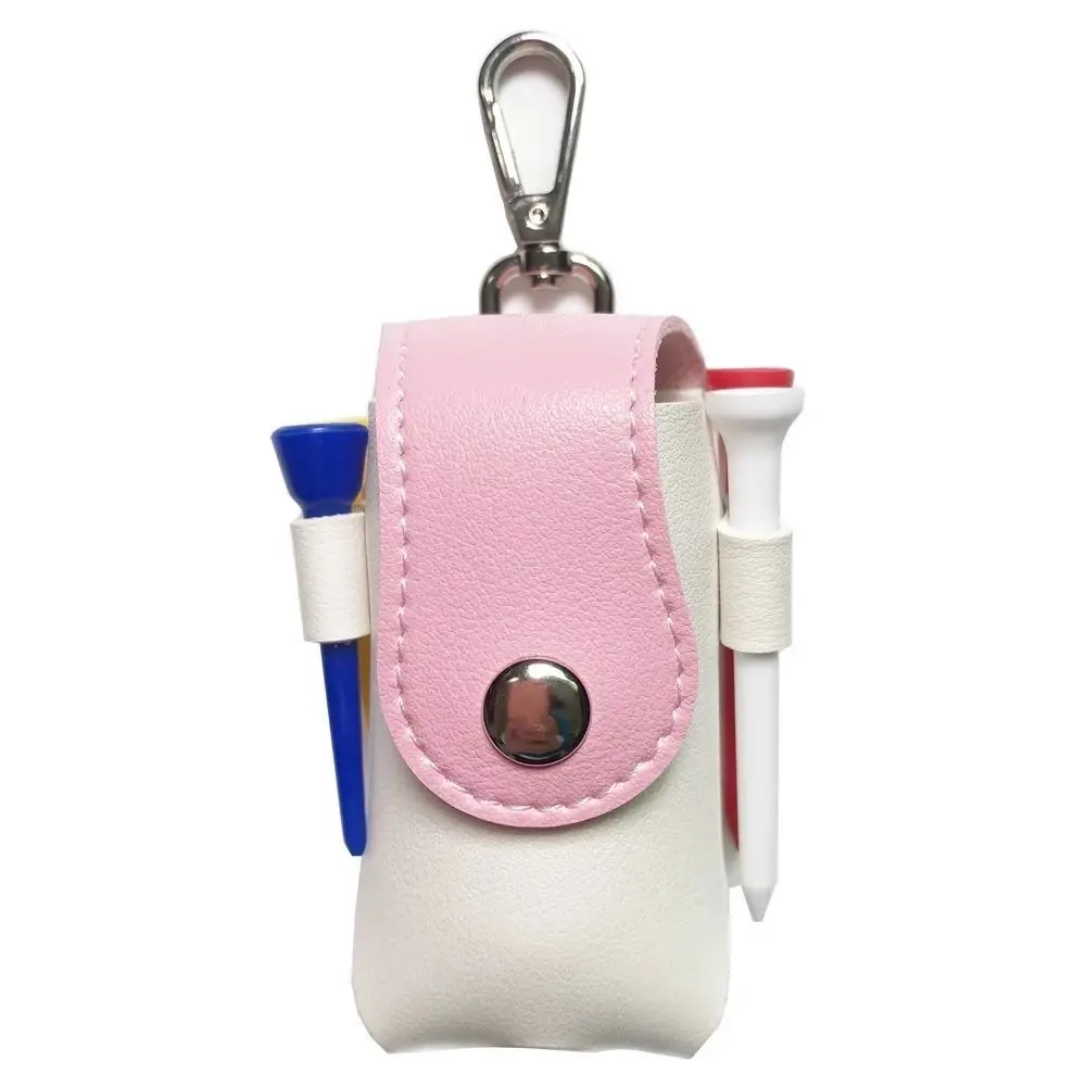 Mini Golf Ball Waist Bag PU Leather Waterproof Golf Belt Bag Storage Case with Golf Tee Clip Golf Ball Container Golf Course