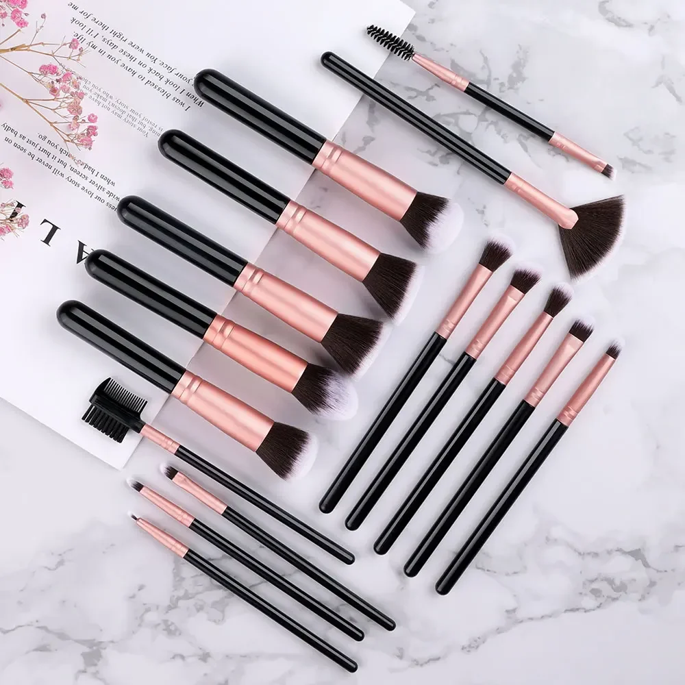 14/16-teiliges Make-up-Pinsel-Set, Premium, weich, flauschig, für Kosmetik, Foundation, Puder, Lidschatten, Kabuki, zum Verblenden, Make-up-Pinsel, Beauty-Tool