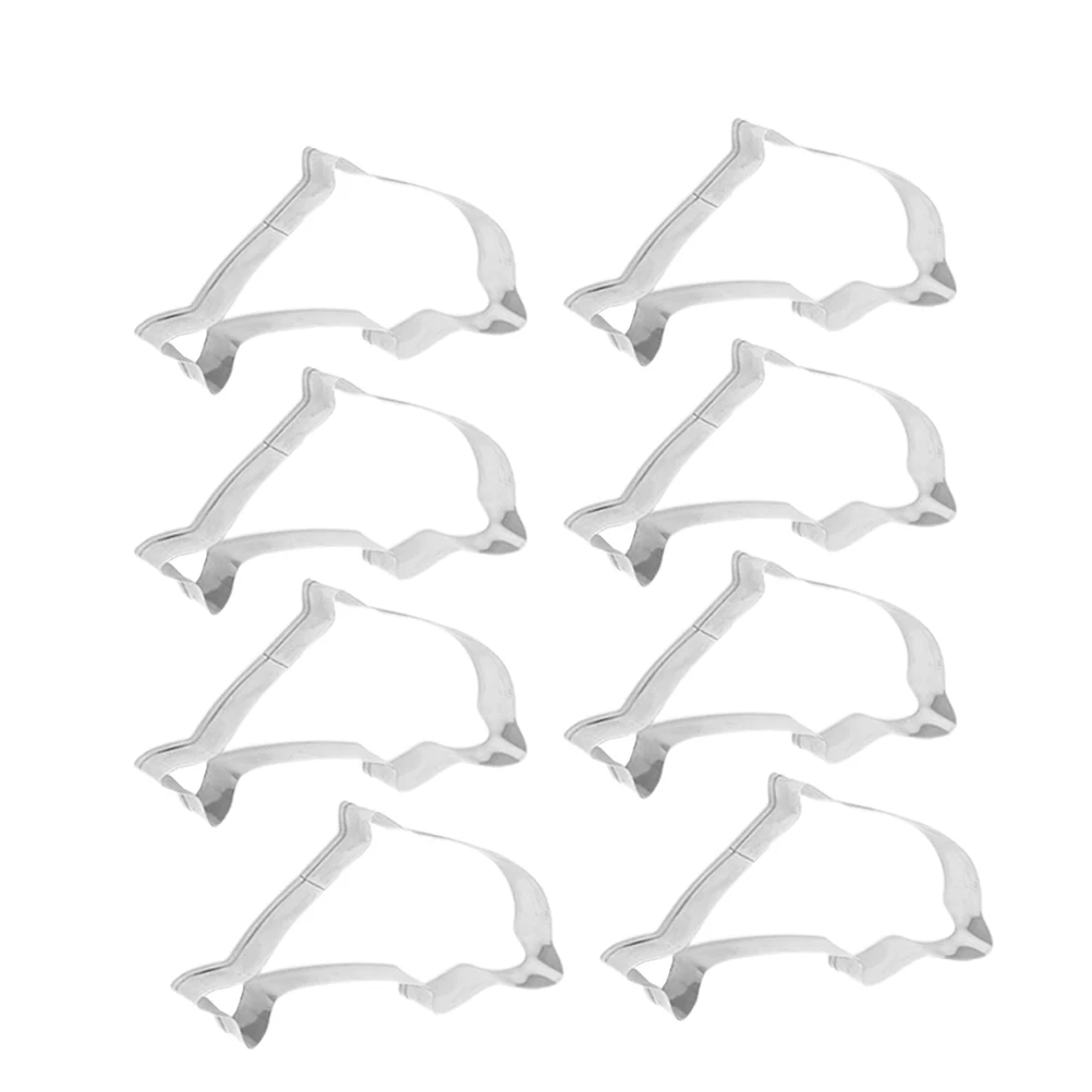 

8 Pcs Dolphin Cake Mold Shape Stainless Steel Modeling Fruit Cutters Baking Molds Cookies