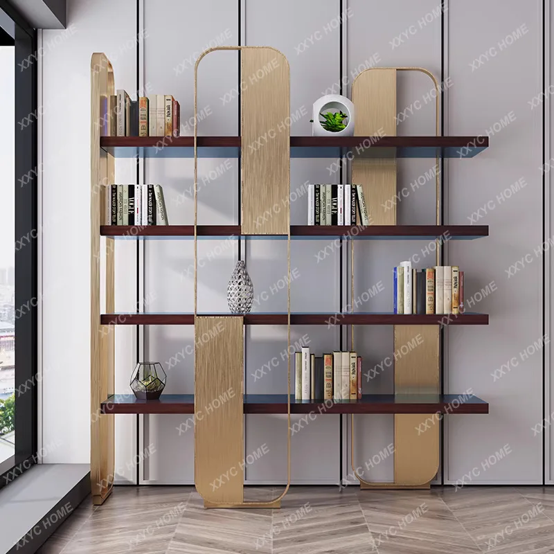 

Металлическая многоярусная полка для книг TT Light Luxury в средневековом стиле, стеллаж для хранения в гостиной
